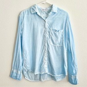 Bella Dahl Light Blue Wash Long Sleeve Pocket Button Down Shirt Blouse Small HTF